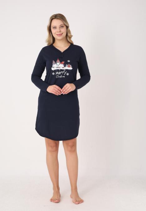 Camasa de noapte Craciun,Imprimeu Merry Christmas,En-gros